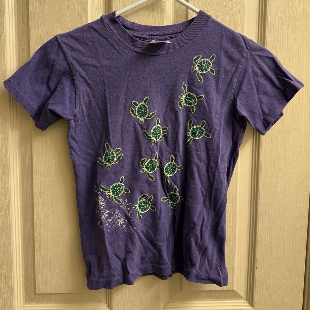 Vintage The Nature Company Sea Turtle‎ Kids T Shirt Medium 10/12 Purple